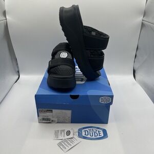 NEW Hey Dude Women's Delray Slide Classic Sandal,41760-060,Black,Platform,SZ:7M